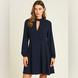 Loveriche Dark Navy Midi Dress – Rontic & Flowy Size Med